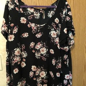 Black Torrid floral blouse